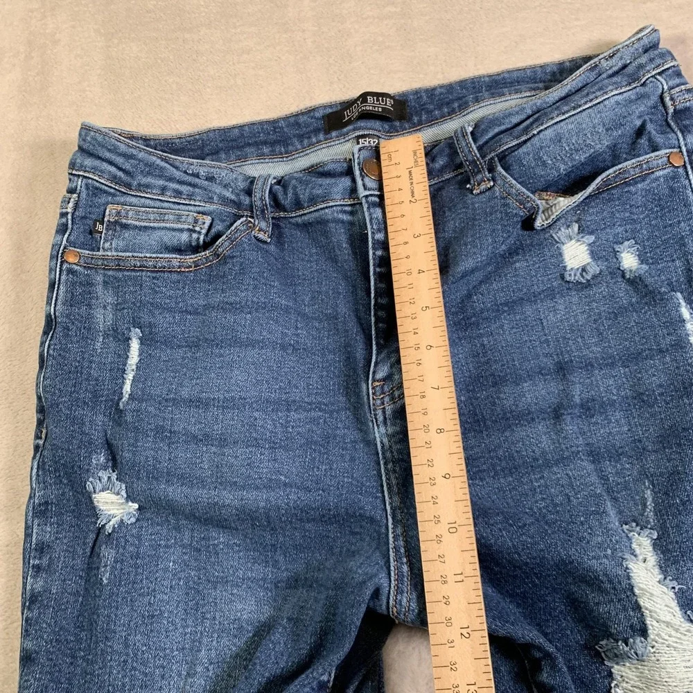 Judy Blue‎ Jeans Womens 15/32 Distressed Ripped Skinny Denim Mid Rise JB8220
